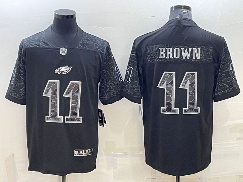 Men Philadelphia Eagles 11 Brown Black Reflector 2022 Nike Limited NFL Jersey